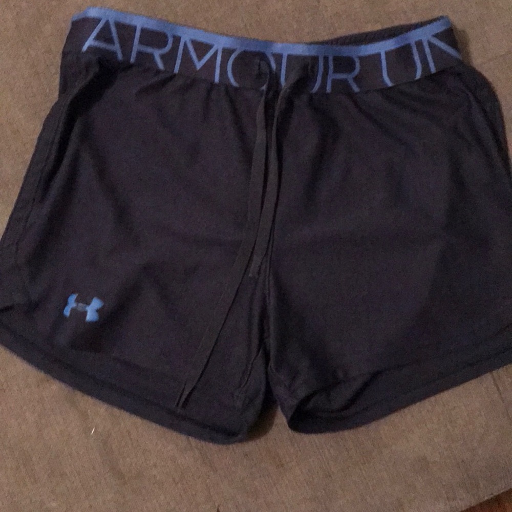 Under Armor shorts.